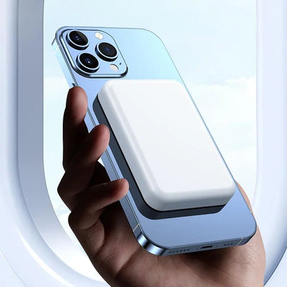 5000Mah Portable Wireless Power Bank, Compact Magnetic Portable Charger with USB-C Charging Support, Includes Magnetic Ring for Compatible Devices, Lightweight Battery Pack for Daily Travel Use